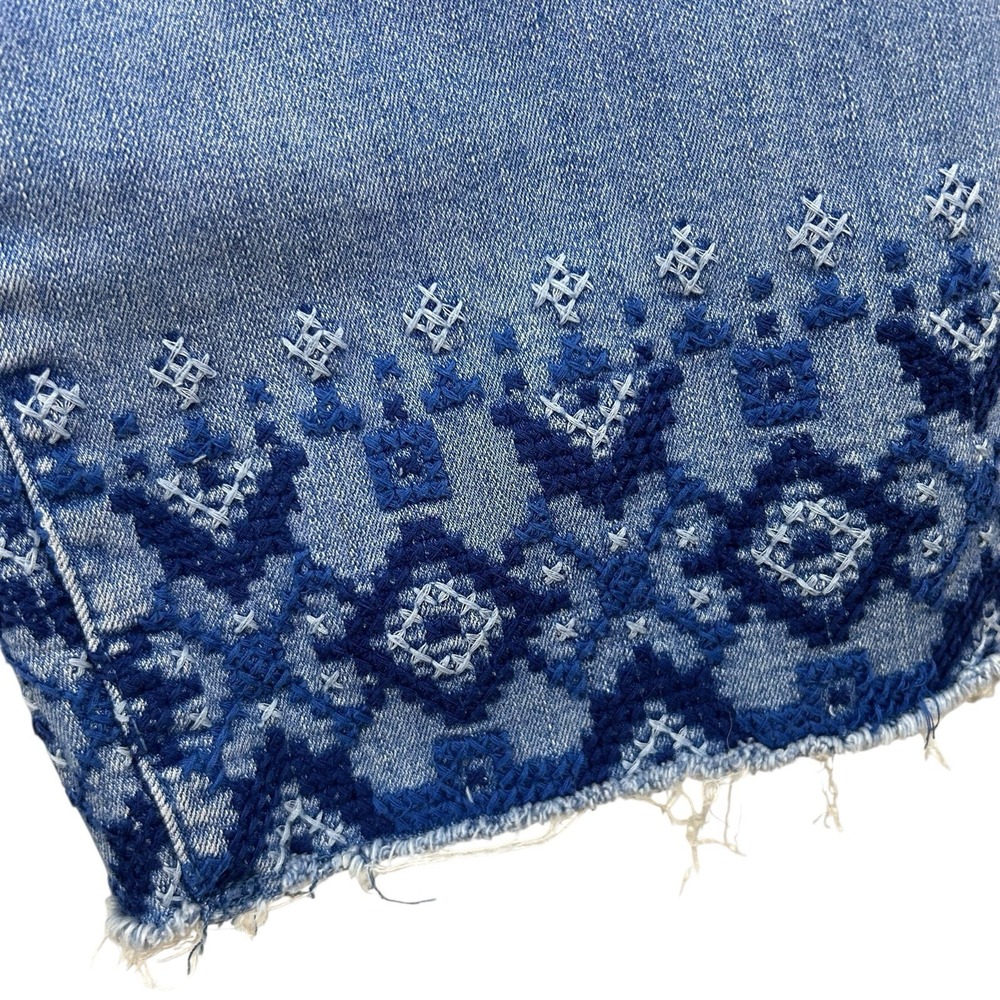 LAUREN RALPH LAUREN Embroidered Crop JEANS 22W Stretch Denim Boho 40 X 23 Stitch - Picture 2 of 16